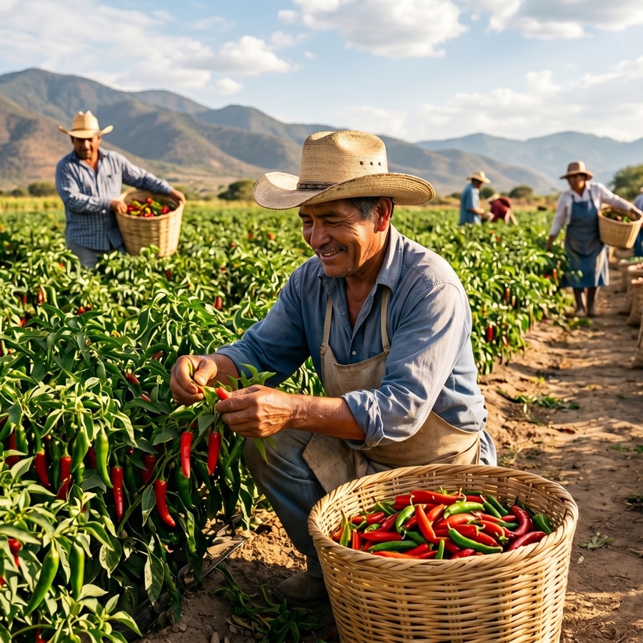 Campos de chile en Zacatecas