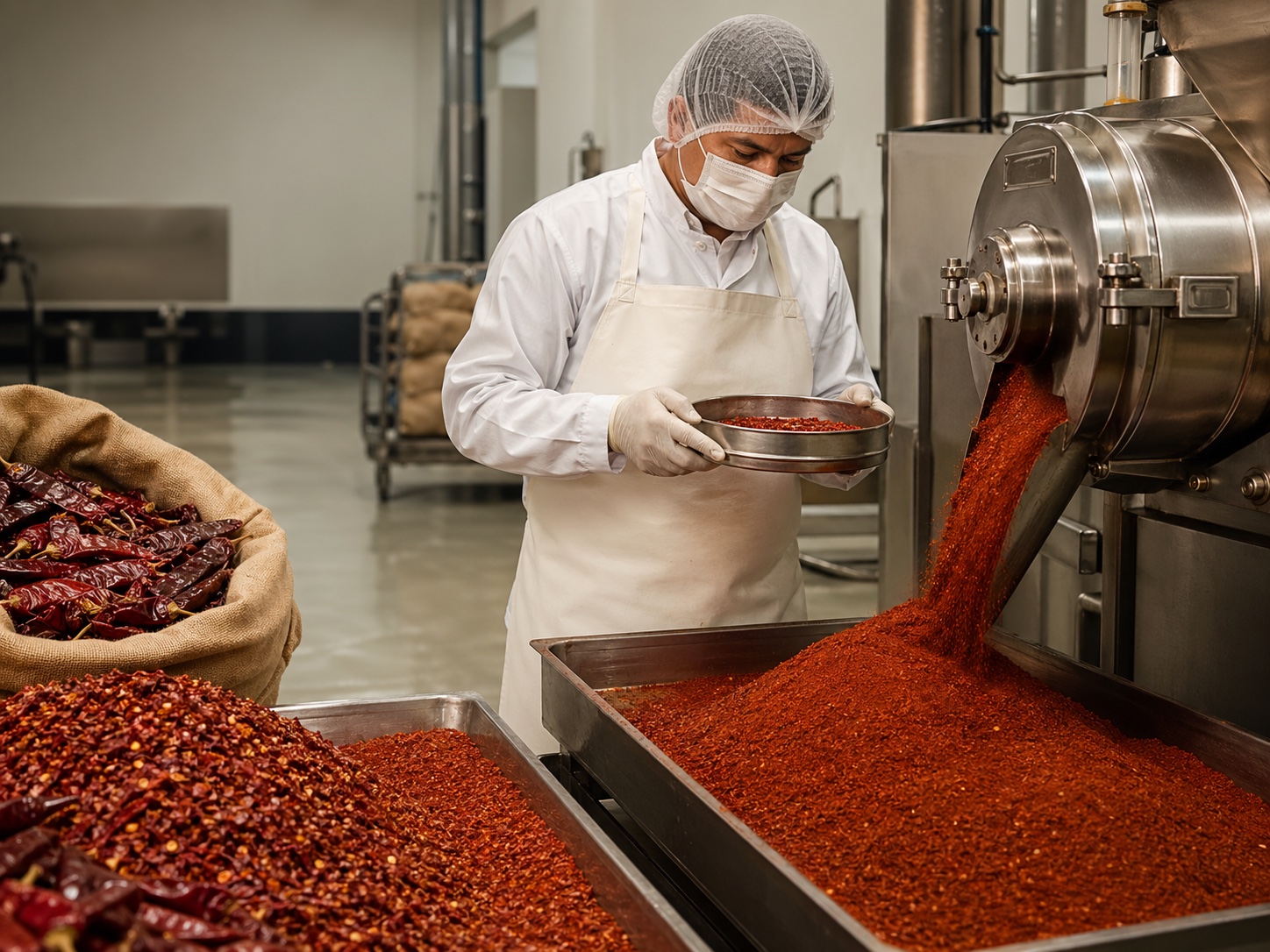 Molienda controlada de chile