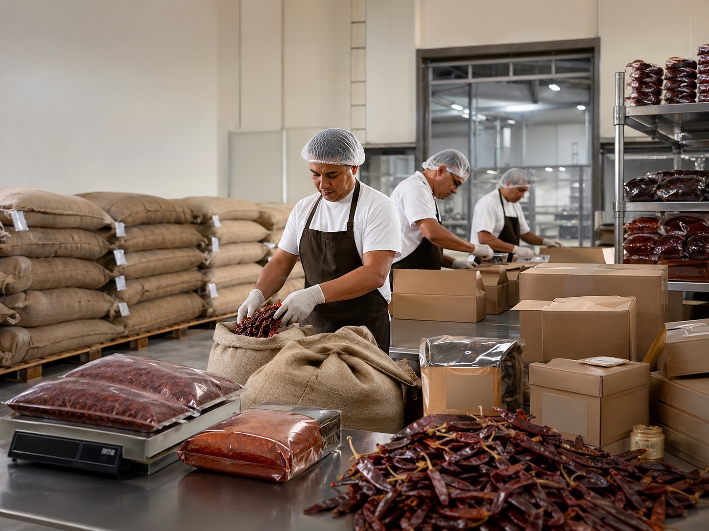 Empaque de chile para exportación